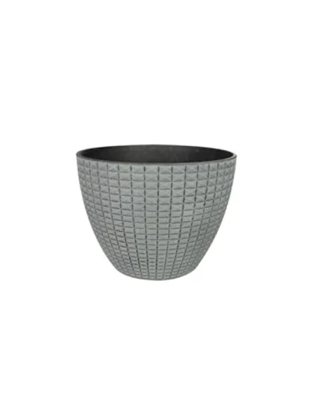 Gri Desenli 22 cm Çapında Plastik Saksı ürün görseli 1