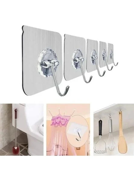 Yeniden Kullanılabilir Şeffaf Askı Kancası - 5'li Set ürün görseli 1
