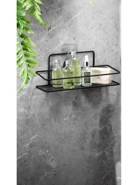 Paslanmaz Banyo ve Mutfak Rafı - Siyah Renk ürün görseli 1