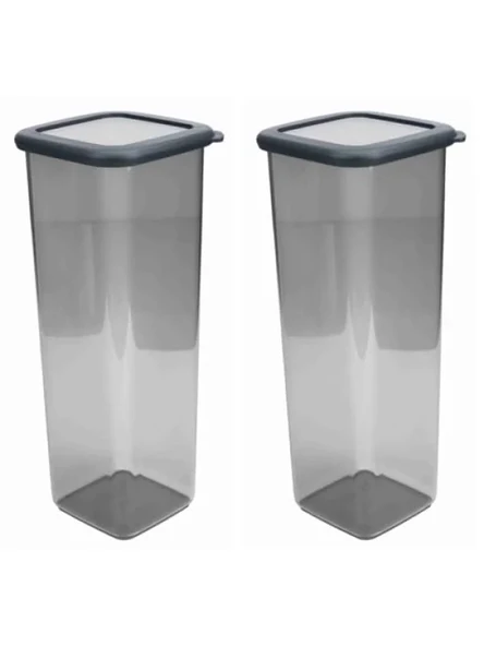 Hava Geçirmez Şeffaf Kare Saklama Kabı (2 Adet, 2000 ml) ürün görseli 1