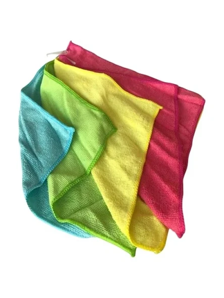 4'lü Mikrofiber Temizlik Bezleri, Aşındırmaz ve Yeniden Kullanılabilir, Yüksek Emici ürün görseli 1