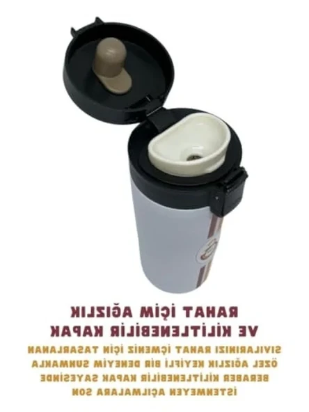 400ml Paslanmaz Çelik Termos Mug - Çift Katlı - Resim 2