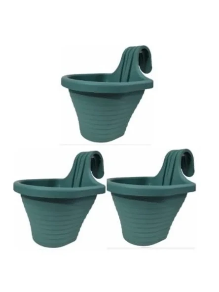 Tom1 Askılı Balkon Saksı Seti, 20 cm, 3 Litre, 3 Adet ürün görseli 1
