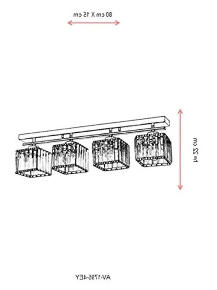 Modern Metal Kristal Avize - E27 - Resim 3