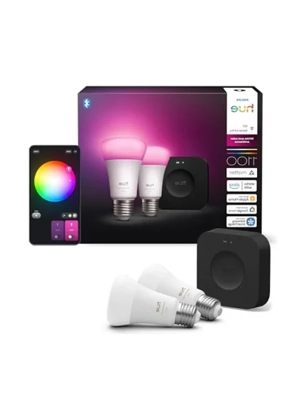 Renkli Akıllı Ampul 2'li Set - E27, 9W, Bridge Pro v3 Dahil ürün görseli 1