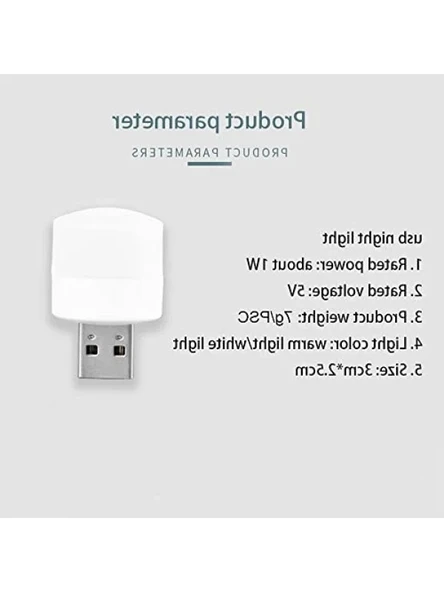 Mini LED USB Gece Işıkları, Sıcak Beyaz, 4 Adet - Resim 2