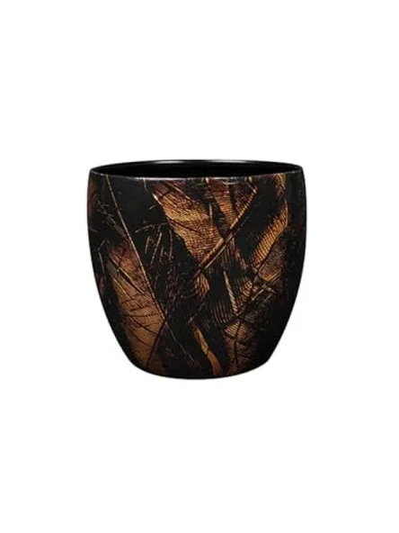 Dayanıklı Siyah Metal Saksı - 17x15 cm ürün görseli 1