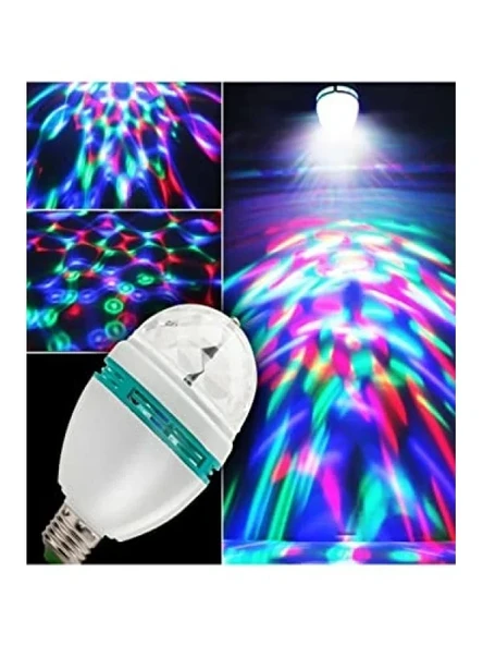 Renkli Led Döner Başlıklı Disko Ampul - E27 Fişli ürün görseli 1