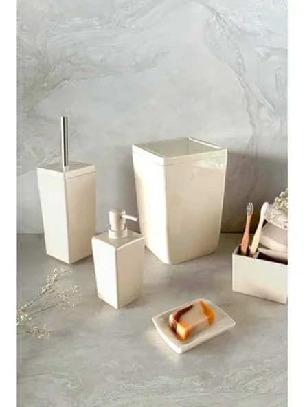 Şık ve Dayanıklı Banyo Seti - Bej Renk - Resim 2