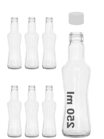 250 ml Kapasiteye Sahip Şeffaf Cam Şişe Seti (6 Adet) ürün görseli 1