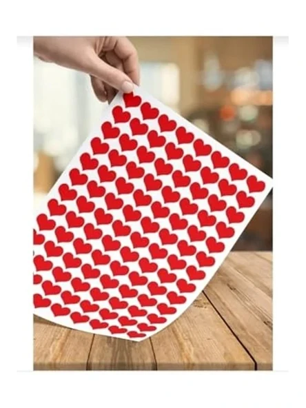 220 Adet 2 Cm Yapışkanlı Kalp Şekilli Kırmızı Sticker Etiket Hediye Paketleme Parti Hediyeleri ürün görseli 1