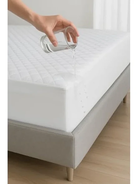 Beyaz Kapitone Fitted Yatak Alezi, Sıvı Geçirmez Özellikte, 160 x 200 cm ürün görseli 1