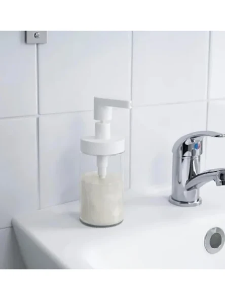 3'lü Cam Sabunluk Seti, Beyaz, 15 cm - Resim 3