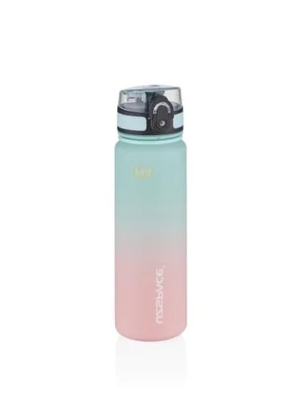 500ml Sızdırmaz Kapaklı Motivasyonel Tritan Su Matarası - Su Yeşili ve Pembe ürün görseli 1
