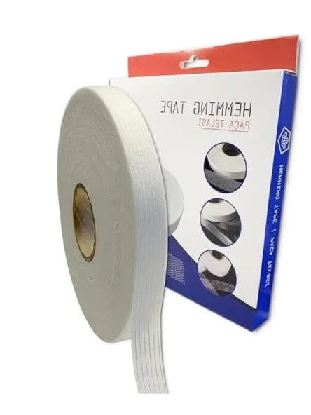 Tek Tarafı Yapışkanlı 1.5 cm x 100 m Şerit İpli Biye Tela (Beyaz) ürün görseli 1