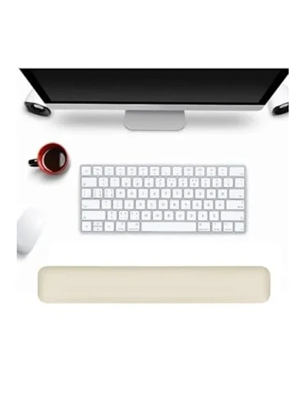 Krem Renkli Ergonomik Klavye Mouse Bilek Desteği ürün görseli 1