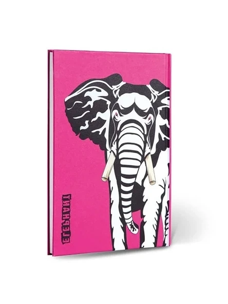 Hayvan Figürlü Dokulu Çizgili Defter, Fil Deseni ile Le Color Tasarımı ürün görseli 1