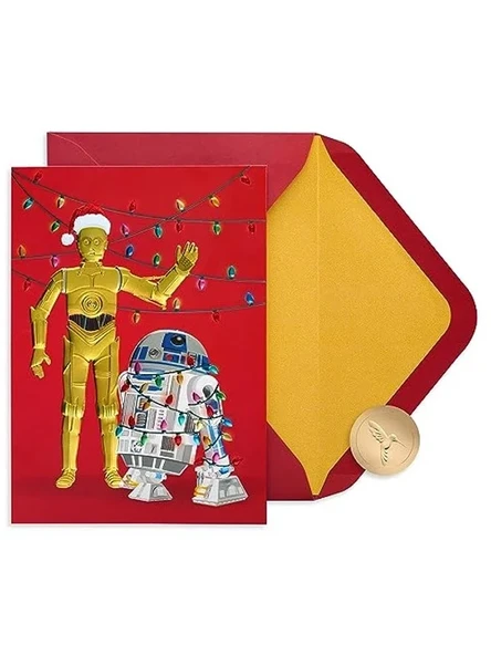 Yıldız Savaşları Noel Kartları Zarflar, Droids to the World, R2D2 ve C3PO (12 Sayı) ürün görseli 1