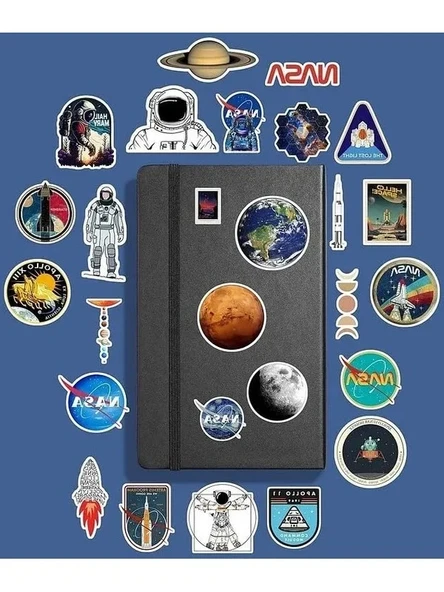 Nasa Uzay Sticker Paketi/Bullet Journal Defter Çıkartma Ajanda Laptop Etiket ürün görseli 1