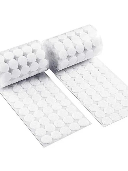 100 Adet Yuvarlak Cırt Cırtlı Bant, Yapışkanlı, 1.5 cm Çapında ürün görseli 1