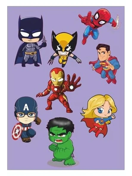 Marvel ve DC Süper Kahraman Temalı Sticker Seti, Eğlenceli Tasarımlar ürün görseli 1