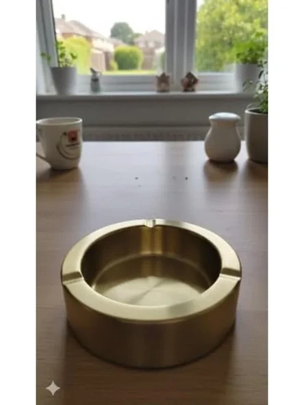 12 cm Çapında Paslanmaz Çelik Küllük, Hijyenik ve Modern Tasarım ürün görseli 1