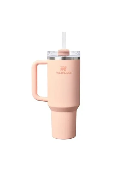 1.18 Litre Kapasiteli Pipetli Termos Bardak, Pastel Turuncu Renk ürün görseli 1