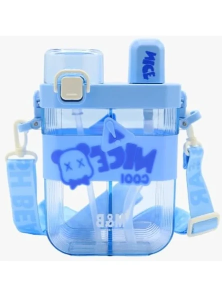 650ML Damlatmaz Suluk - Ergonok Pipetli ve Taşıma Kayışlı ürün görseli 1