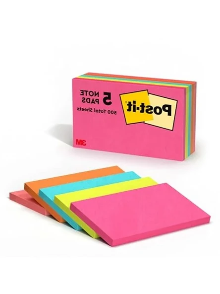 Astarlı Not Kağıtları, 3" x 5" Boyutunda, 5'li Paket ürün görseli 1