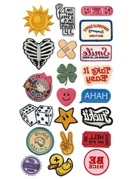 Vintage Temalı Yama Sticker Seti, Laptop ve Tablet için ürün görseli 1