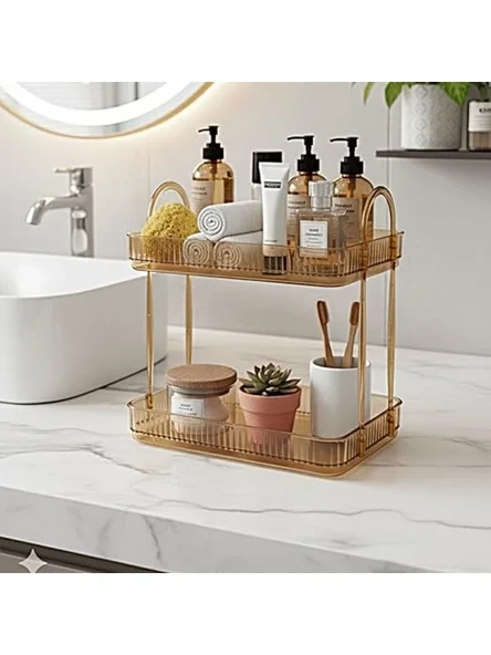 Banyo Düzenleyici Raf: Amber Sarı Renk ile Pratik ve Şık Tasarım ürün görseli 1