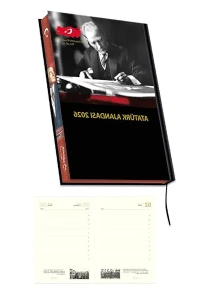 17x24 cm Yıllık Atatürk Ajandası, Kenar Boyalı, 2026 Model ürün görseli 1