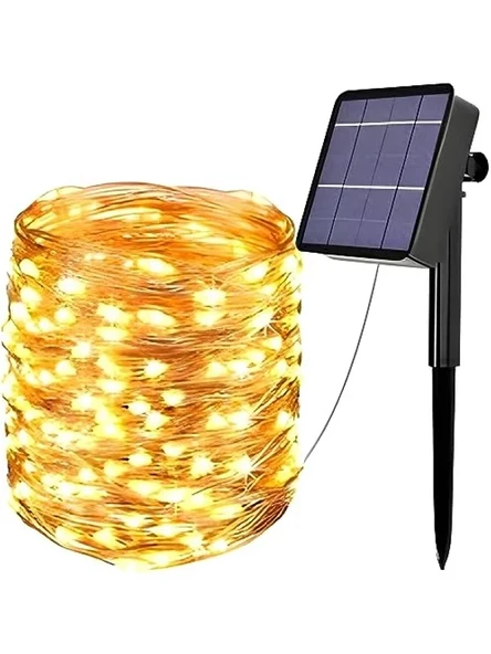 100 LED Güneş Enerjili Gün Işığı: 10 Metre, Su Geçirmez Aydınlatma ürün görseli 1