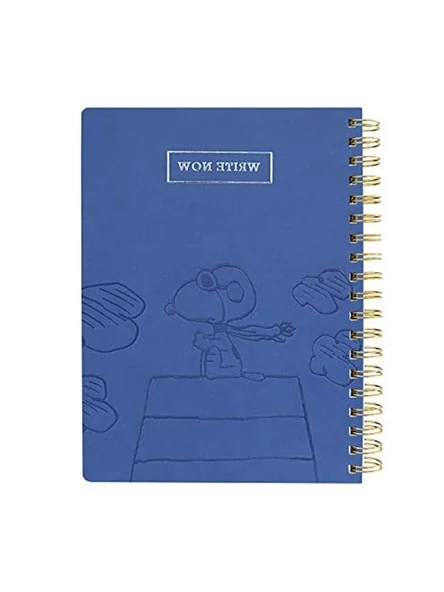 Snoopy Tasarımlı Vegan Deri Spiral Günlük, 192 Sayfa ürün görseli 1