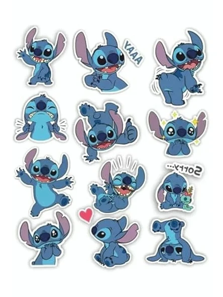 Lilo And Stitch Temalı Laptop Telefon Tablet Sticker Seti ürün görseli 1