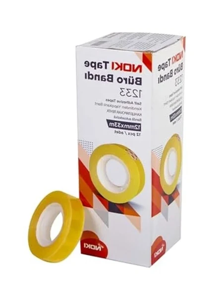 12'li Paket Büro Bandı - 12mm x 33mm Boyutunda ürün görseli 1