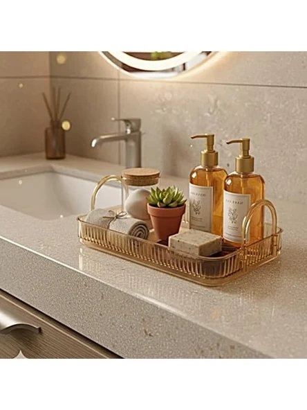 Amber Sarı Banyo Düzenleyici Organizer Raf ürün görseli 1