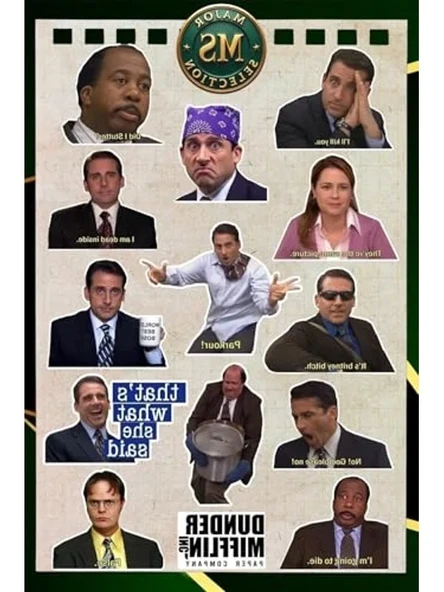 The Office Temalı 14 Adet Sticker Seti, Eğlenceli Tasarımlar ürün görseli 1