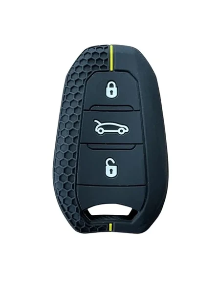 Peugeot ve Citroen Anahtar Kılıfı, Petek Desenli, Siyah ve Sarı Renkli ürün görseli 1