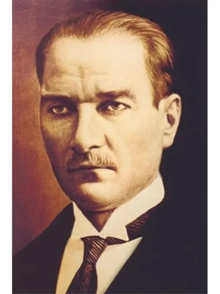 Dijital Baskı Atatürk Portreli Raşel Kumaş Bayrak 50x75 cm, Kalın Plastik Hediye Kutusunda ürün görseli 1
