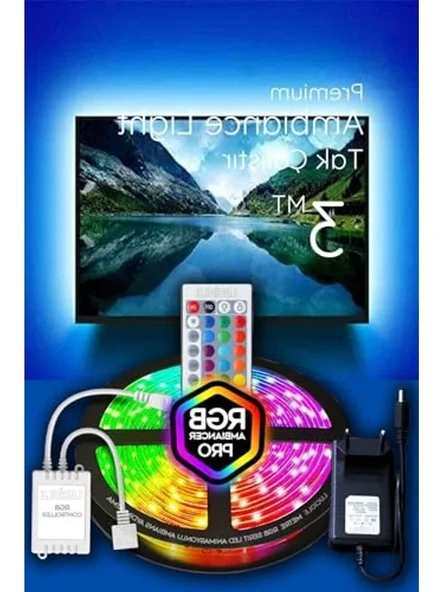 3 Metre Uzunlukta RGB LED, 16 Renkli ve 4 Animasyonlu ürün görseli 1