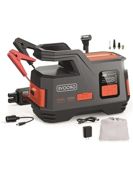 4500A Taşınabilir Jump Starter ve Lastik Şişirme Kompresörü ürün görseli 1
