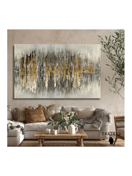 150 x 100 cm Çizgisel Soyut Tasarımlı Yatay Kanvas Tablo ürün görseli 1