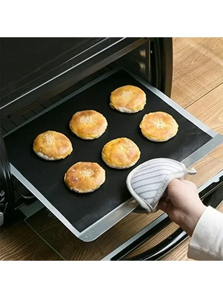 BlueFox Yanmaz Yapışmaz Mangal Pişirme Örtüsü "GRILLMAT" - 40 cm Genişlik, 0.30mm Kalınlık, Siyah Renk (50x40cm) ürün görseli 1