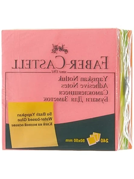 50x50 mm Yapışkan Notluk, Karışık Fosforlu Renklerde Mini Küp ürün görseli 1