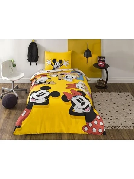 Tek Kişilik Pamuk Nevresim Takımı (Mickey & Friends) ürün görseli 1