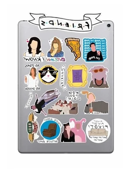 Friends Temalı Bilgisayar Sticker Seti, Laptop ve Valiz İçin ürün görseli 1