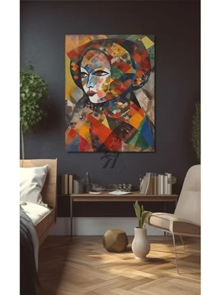 Renkli Oyali Kanvas Tablo, 40x60 cm Ölçülerde ürün görseli 1