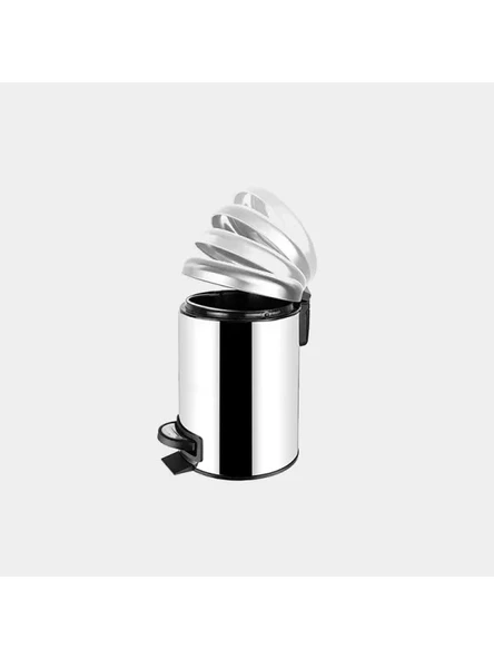 Paslanmaz Çelik Pedallı Çöp Kovası - 12 LT, Oval Tasarım ürün görseli 1