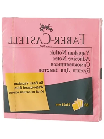 Fosforlu Pembe Renkli Yapışkan Notluk, 75 x 75 mm Boyutunda ürün görseli 1